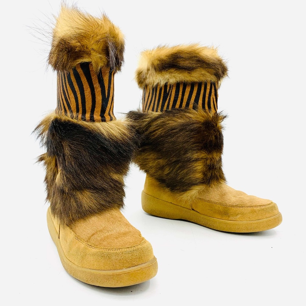 Taiga Oscar Sport Brown Fur Boots Size 40 - 4363